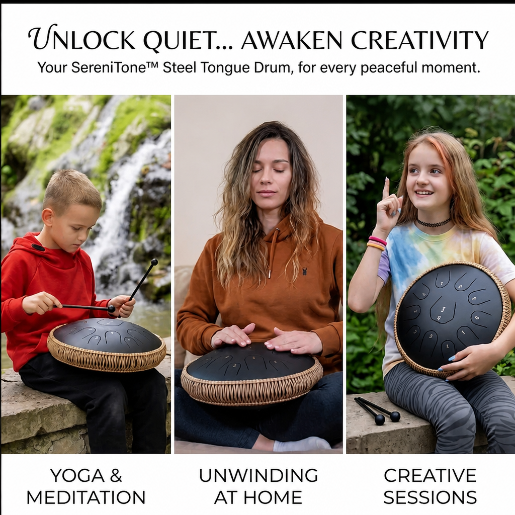SereniTone Steel Tongue Drum — Instantly Melt Stress and Unlock Your Creative Flow - Souliia