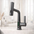 Retractable Kitchen Faucet with LED Light and 5 Spray Options - Souliia