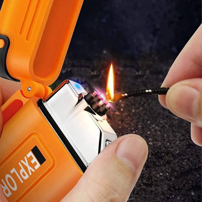 Vattentät dubbelbågständare med USB-laddningsbar plasma för utomhusbruk - Souliia