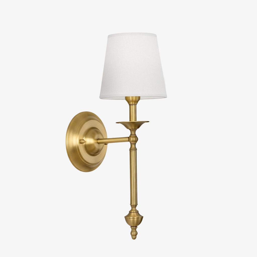 Rowan Fabric Shade Wall Sconce in Antique Copper - Vintage Luxury Light for Interiors | Souliia