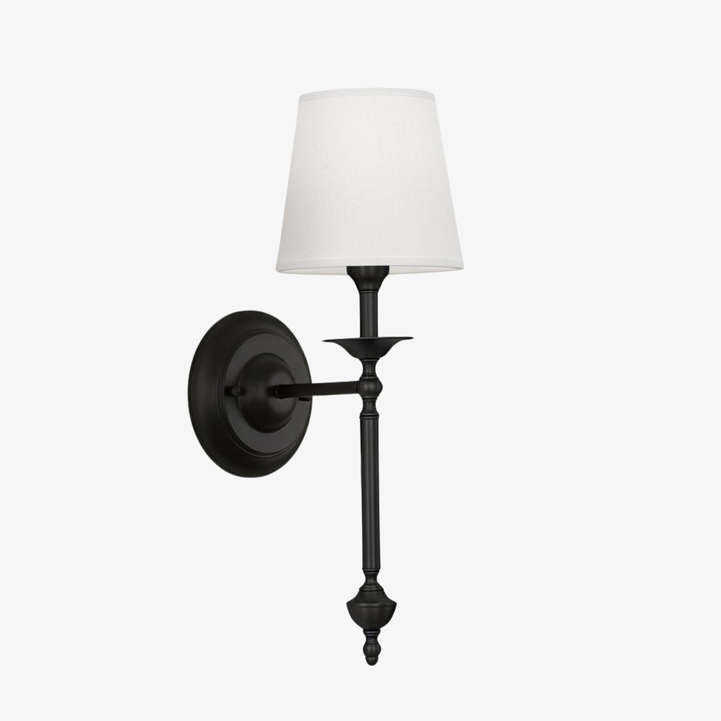 Rowan Fabric Shade Wall Sconce in Antique Copper - Vintage Luxury Light for Interiors | Souliia