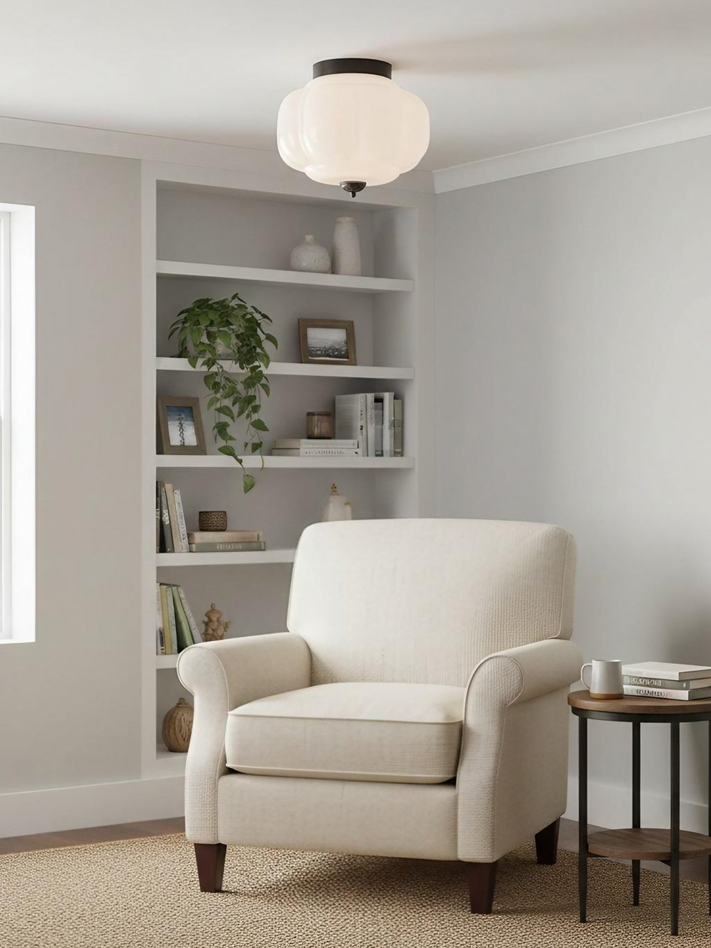 Retro Milk Semi Flush Mount Eloise Ceiling Light | Souliia
