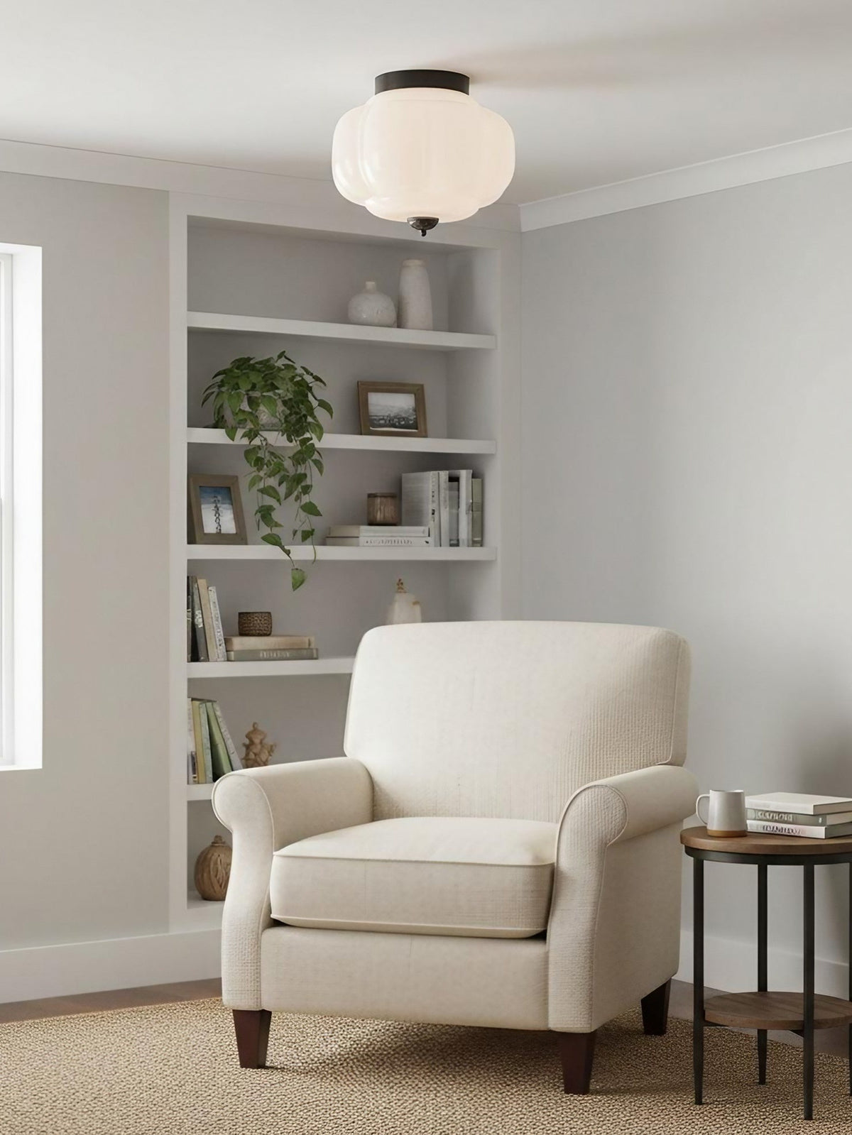 Retro Milk Semi Flush Mount Eloise Ceiling Light | Souliia