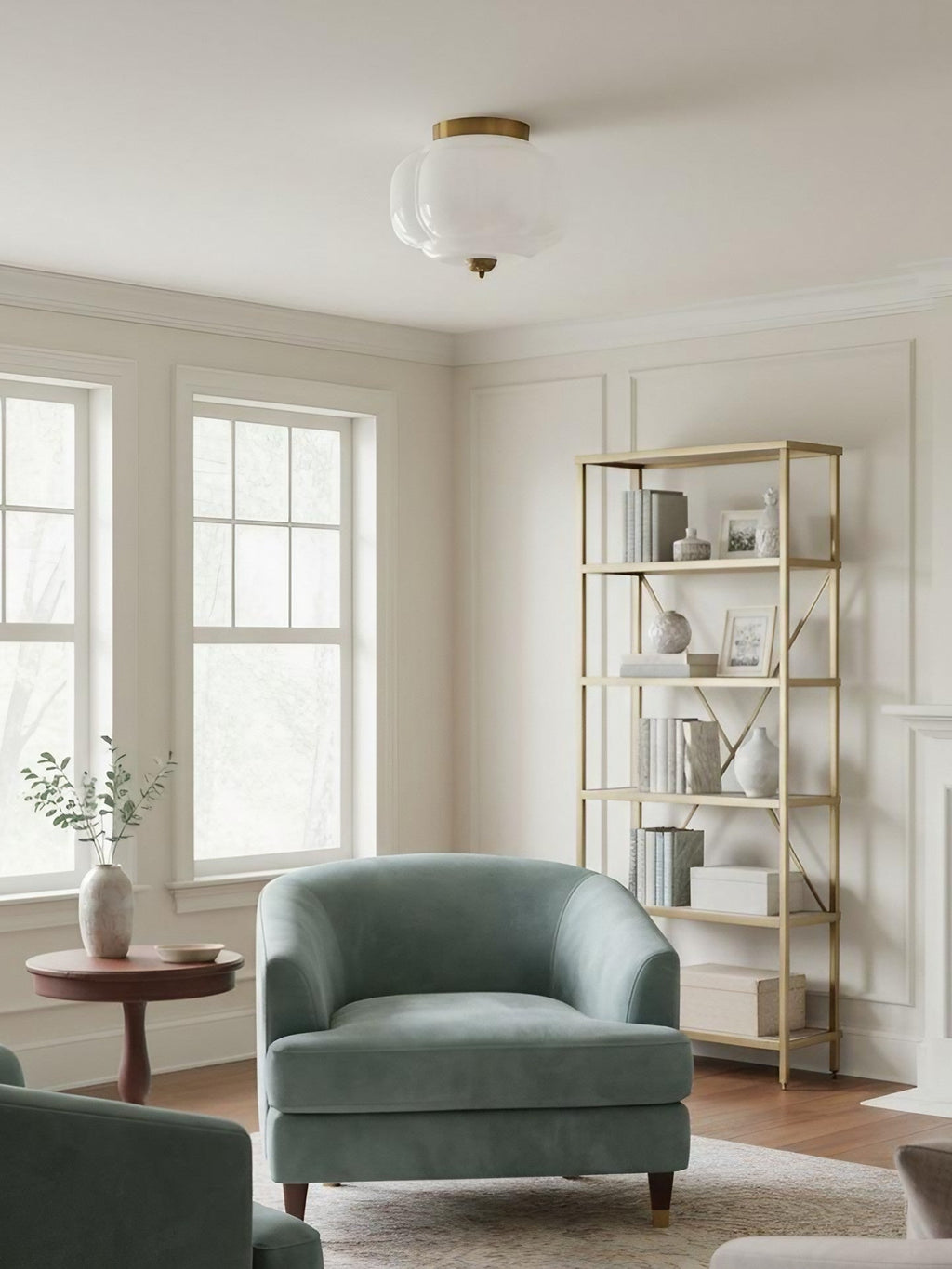 Retro Milk Semi Flush Mount Eloise Ceiling Light | Souliia