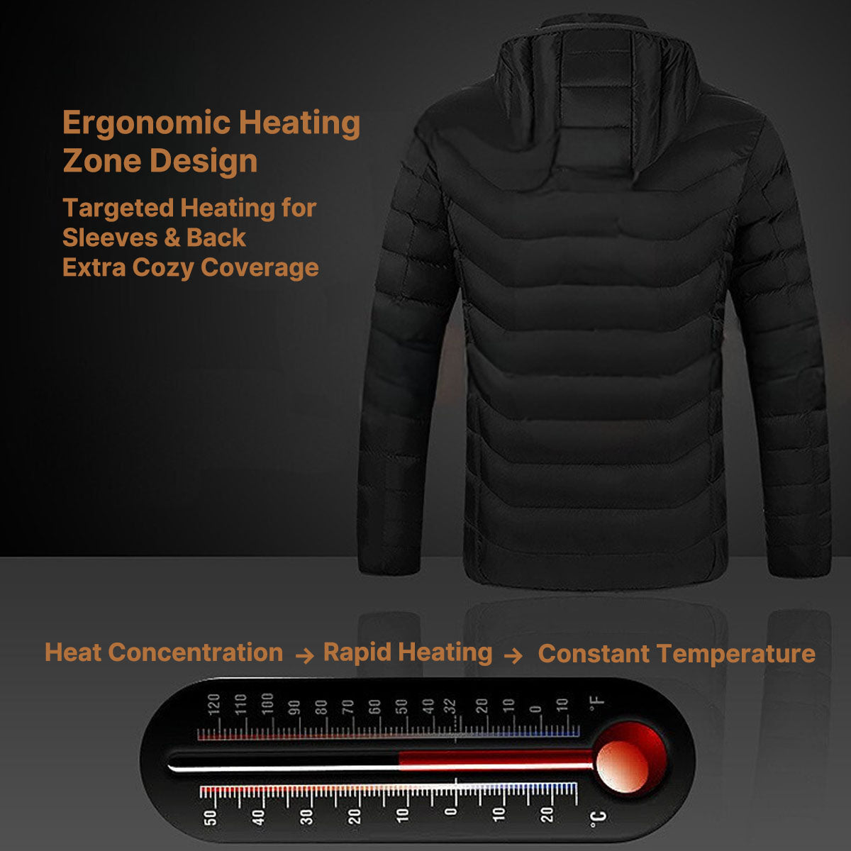 Windproof Camping Jacket for Women with Three Heat Settings - Souliia