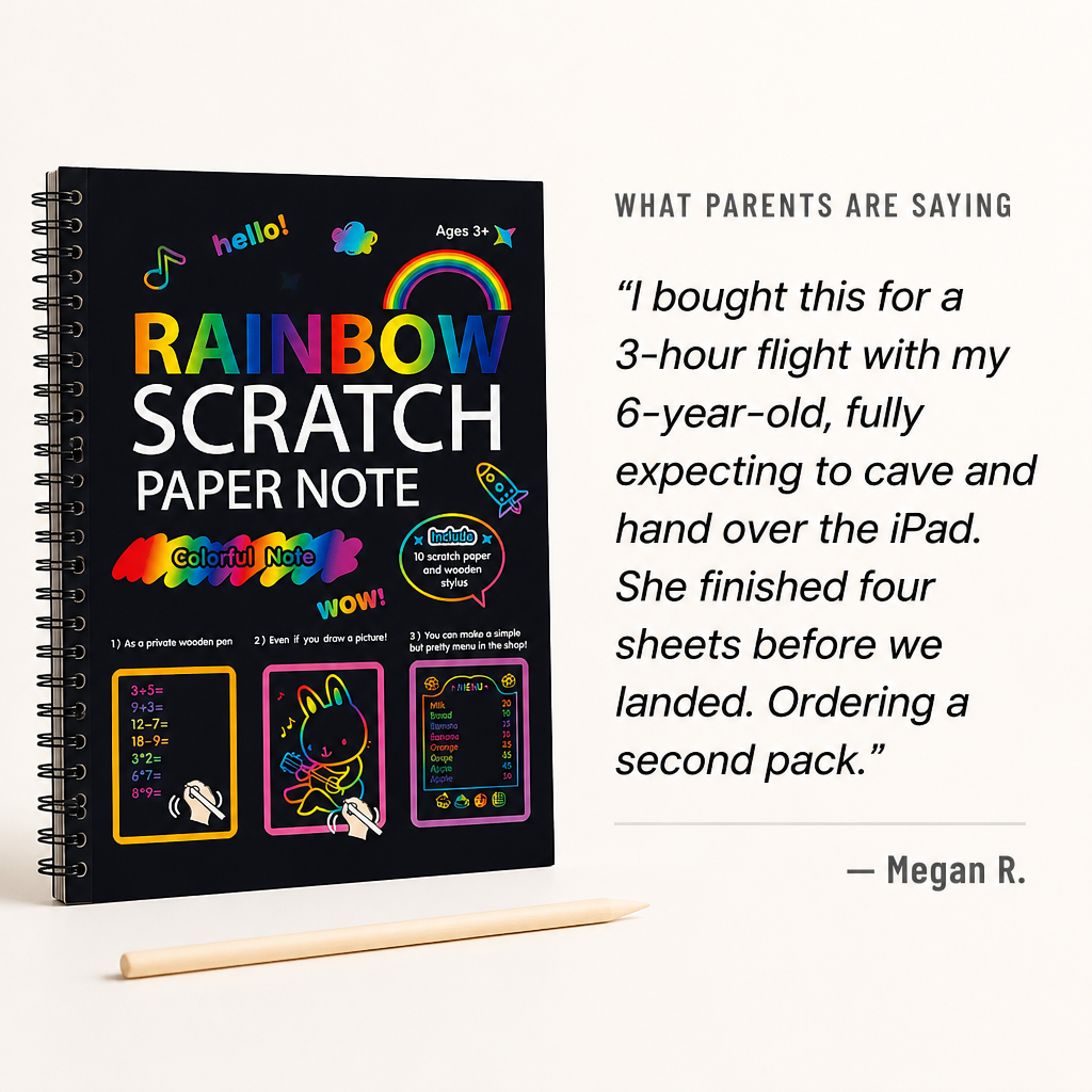 VividDreams Scratch Art Notebook — Trade Screen Time For Quiet, Mess-Free Rainbow Hours - Souliia