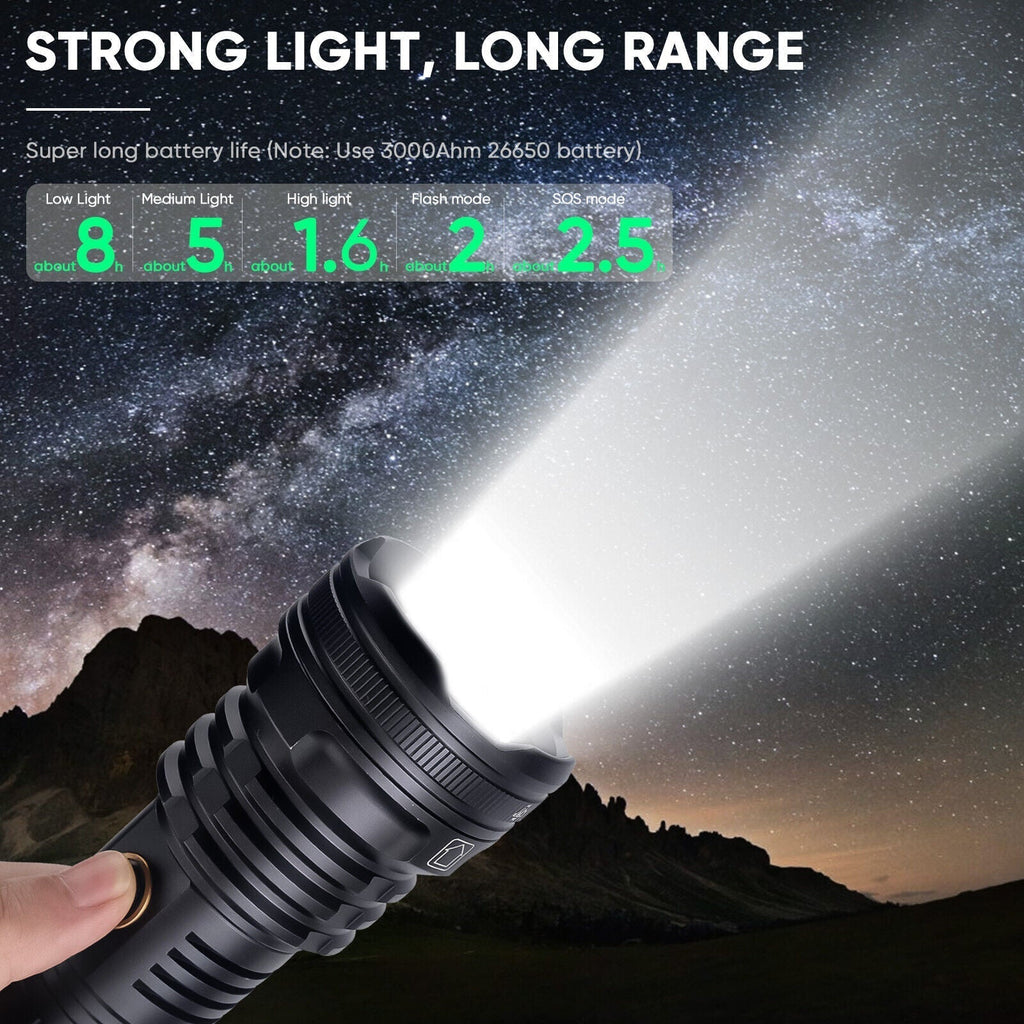 USB Rechargeable Tactical Flashlight with XHP90 LED Technology - Souliia