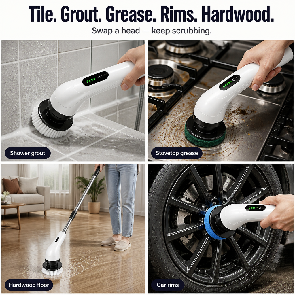 TurboShine — Spin Away Grime in Half the Time | 8 Heads + Extension Pole - Souliia
