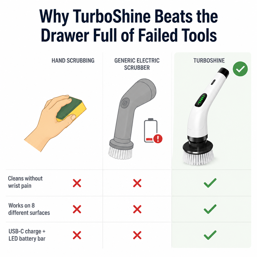TurboShine — Spin Away Grime in Half the Time | 8 Heads + Extension Pole - Souliia