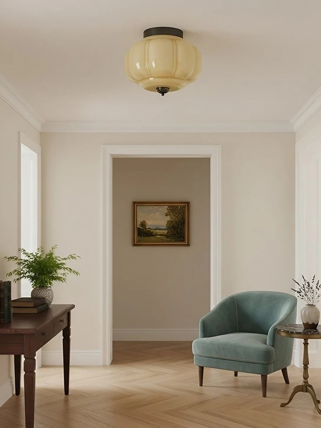 Retro Milk Semi Flush Mount Eloise Ceiling Light | Souliia