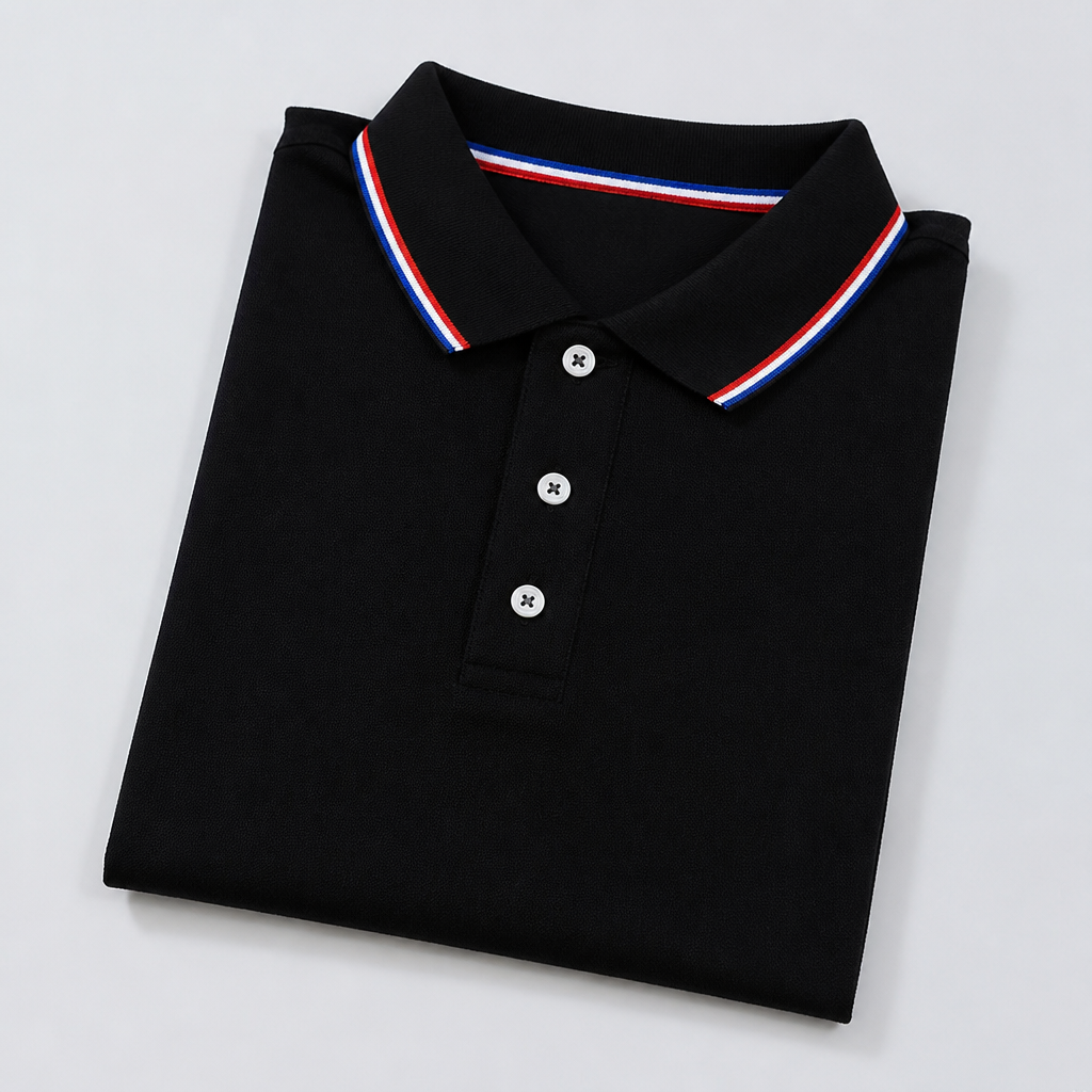 ValorCore – Knitterfreies klassisches Poloshirt-Set mit charakteristischem gestreiftem Kragen – Souliia