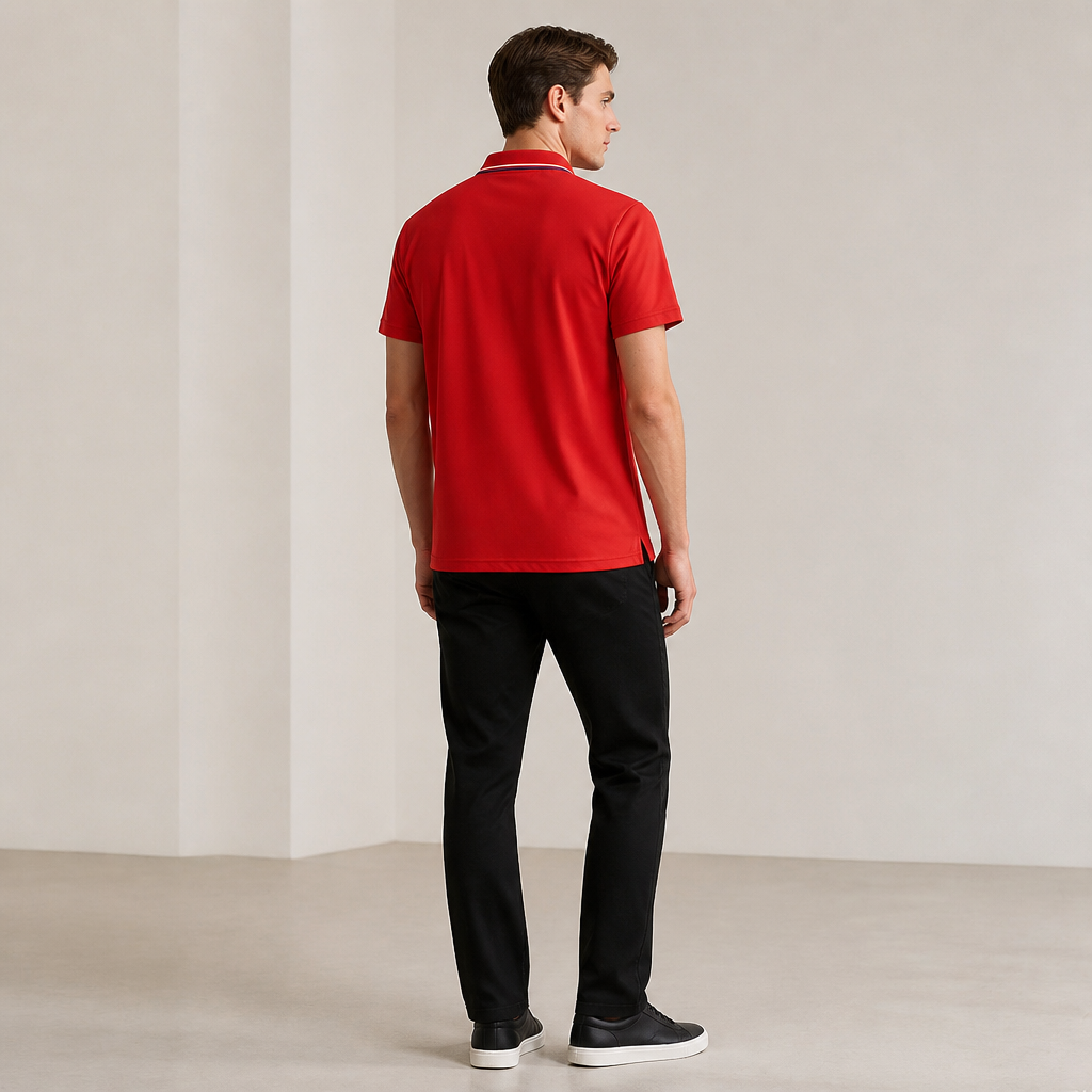 ValorCore – Knitterfreies klassisches Poloshirt-Set mit charakteristischem gestreiftem Kragen – Souliia