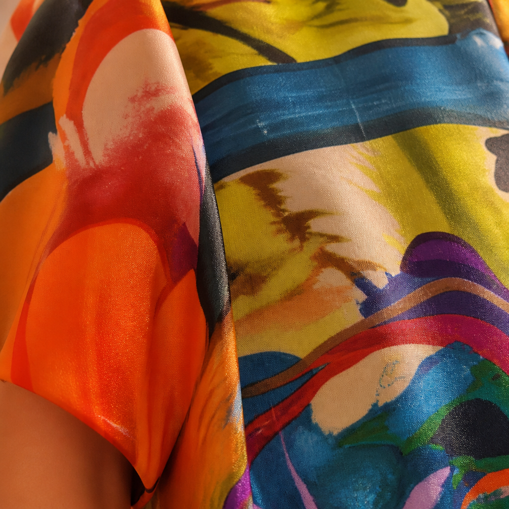 ZephyraWave – Robe d'été fluide à imprimé abstrait bohème - Souliia